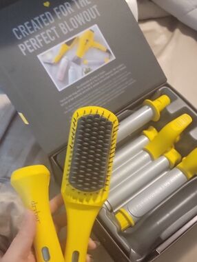 Drybar Yellow Multi-Piece Styling Set with Brush and Interchangeable Barrels